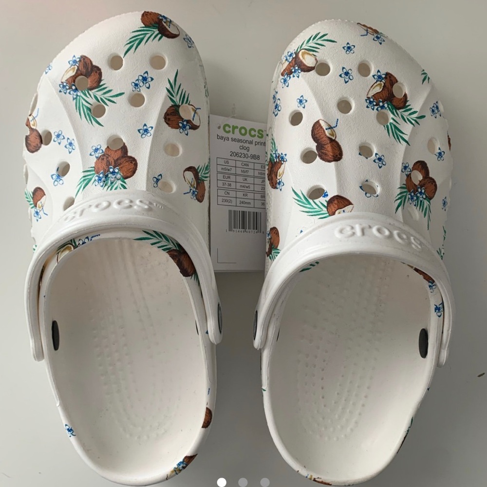 white crocs w/ coconuts 🥥🤍